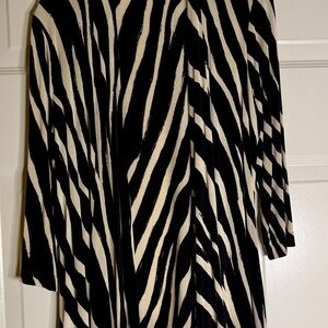 Travelers by Chico’s Zebra Print Open Front Cardigan Size 1